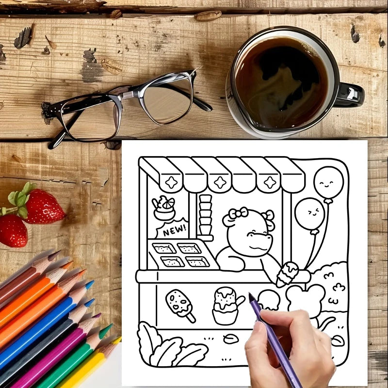 28 Pages Calm Day Coloring Book for Adult