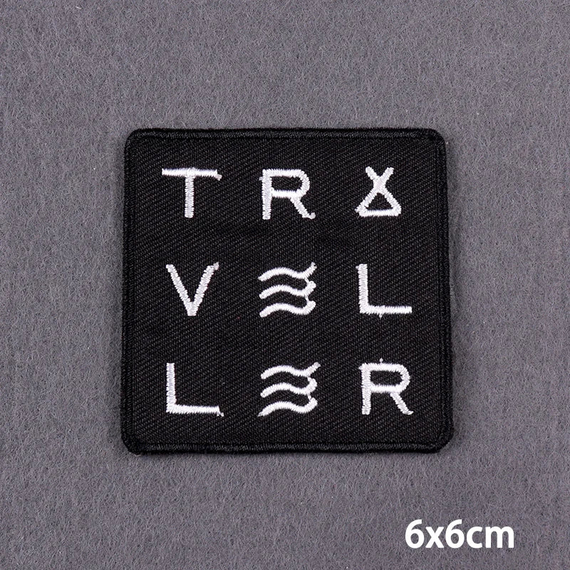 Black Patch With Slogan Iron On Patches For Clothes DIY Embroidery Applique Fusible Patch