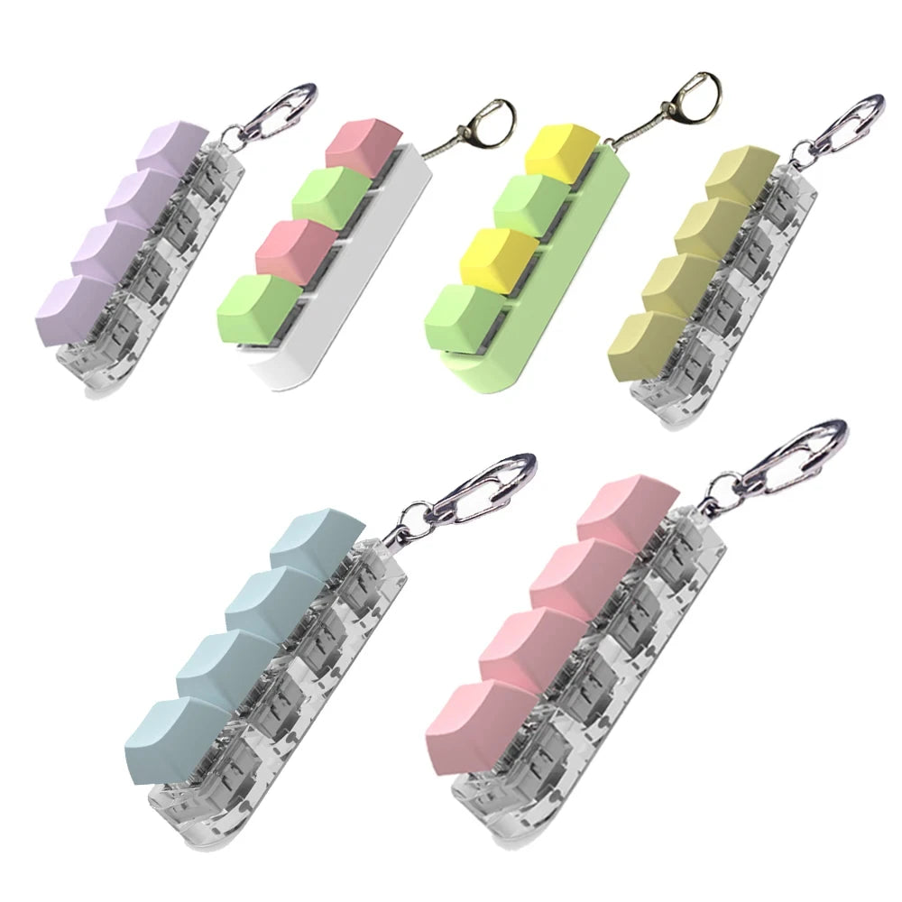 4 Keys Keyboard Keycaps Fidget Toy DIY Finger Keycaps Party Stress Relief Keyboard Caps Finger Toys