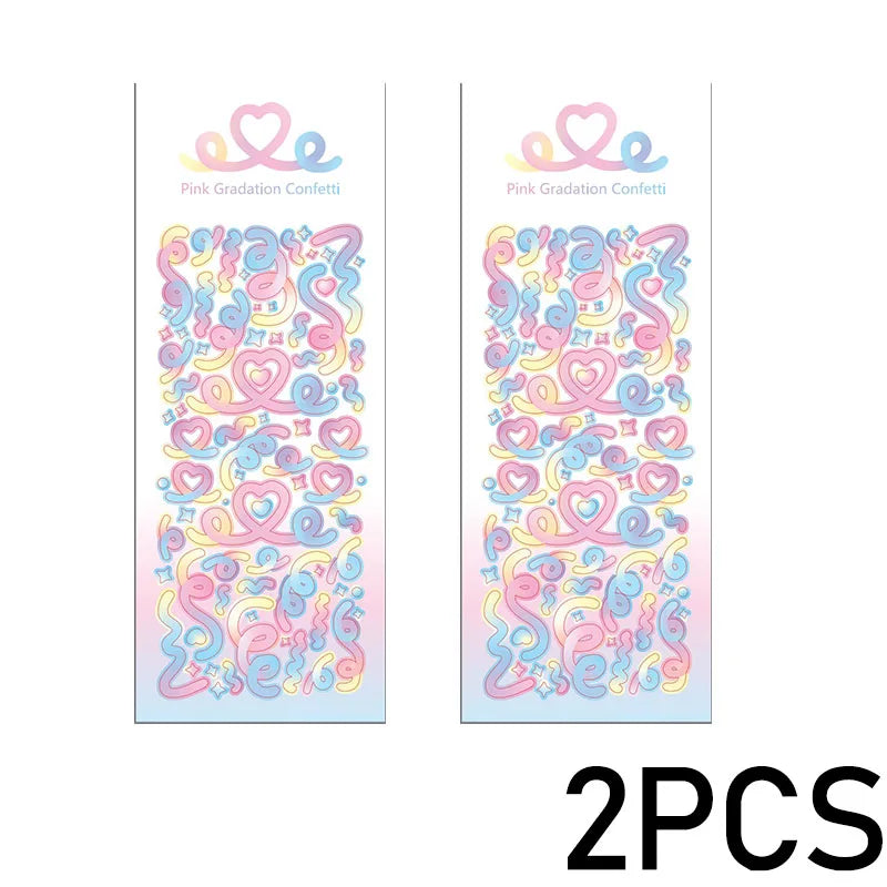 1PCS New Cute Kawaii Deco Stickers Korean Stickers Photocard Decor K-pop Decorative Top Loader Scrapbooking Stickers
