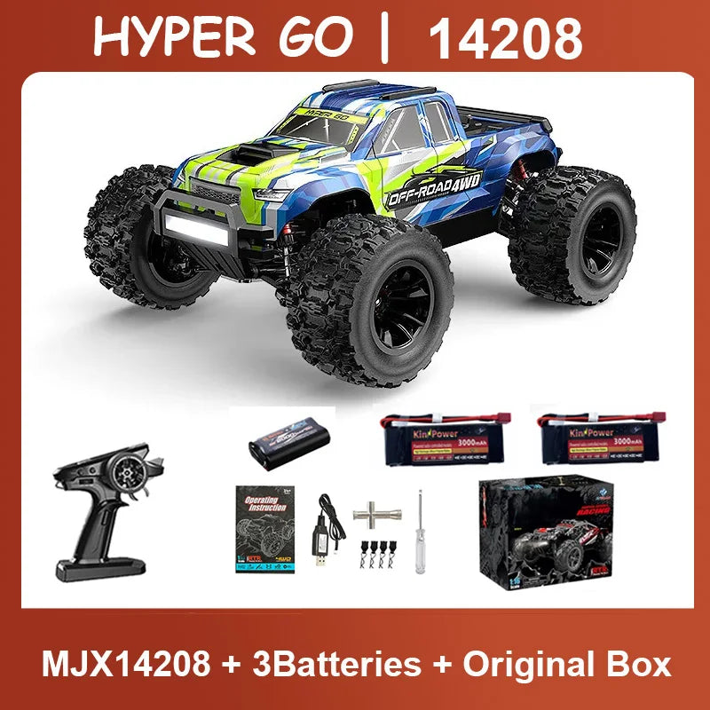 HYPER GO MJX 14207/14208 1:14 RC Car – 4WD Brushless 41-53KM/H Off-Road High-Speed Truck