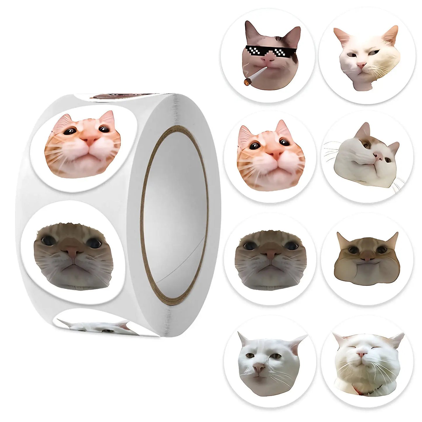100pcs/500pcs Cartoon Meme Cat Stickers For School Reward Stickers Classroom Decor Encouragement Sticker