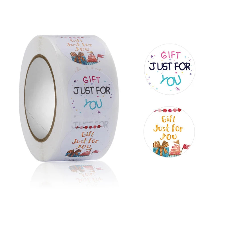 100-500pcs Free Gift Letters Labels Sticker Stationary Supplies Pink Thank You Sticker