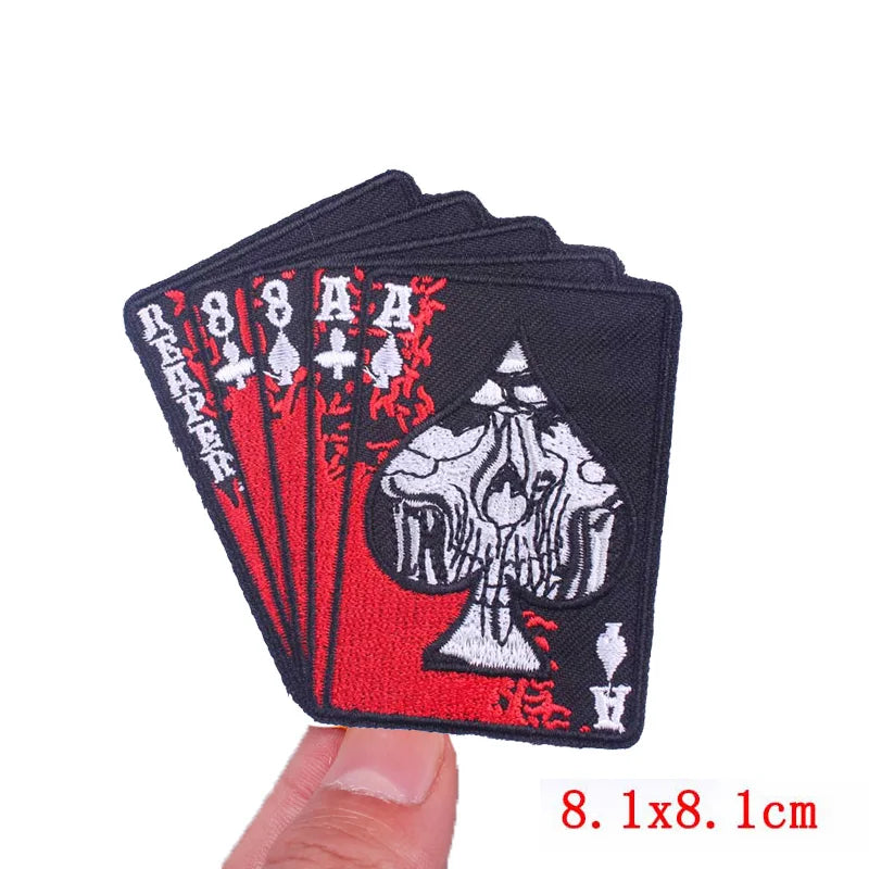 Rose Skull Embroidery Patch Punk Skull Patch Jackets Backpack Hats Sew DIY Iron On Patches For Clothing