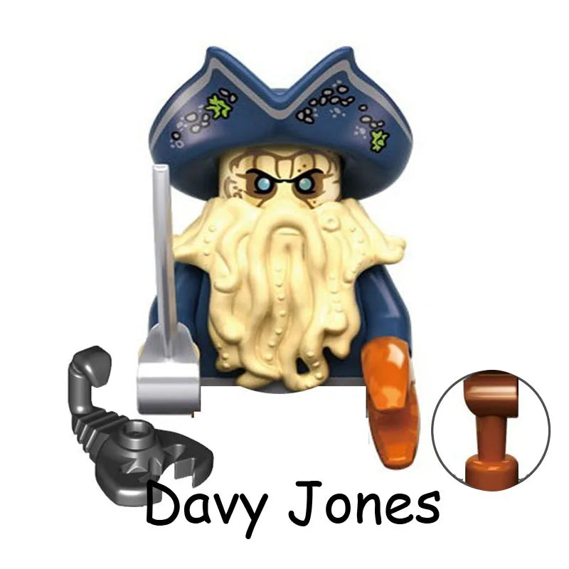 Pirates Of The Caribbean Captain Jack Jones Davy Jones Blackbeard Figure Blocks Construction Bricks Building Toys For Children