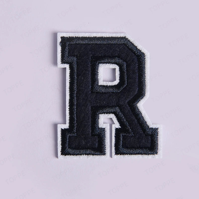 Navy Blue Letter Iron On Patch Applique DIY Alphabet Embroidered Patches For Clothing