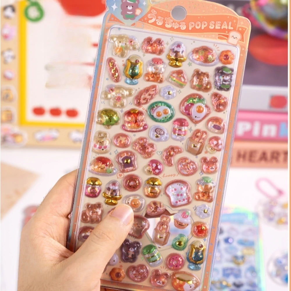 Japanese Style Mini Sweet Drop 3D Relief Stickers Scrapbooking DIY Journaling Stationery