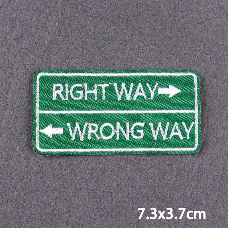 Black Patch With Slogan Iron On Patches For Clothes DIY Embroidery Applique Fusible Patch