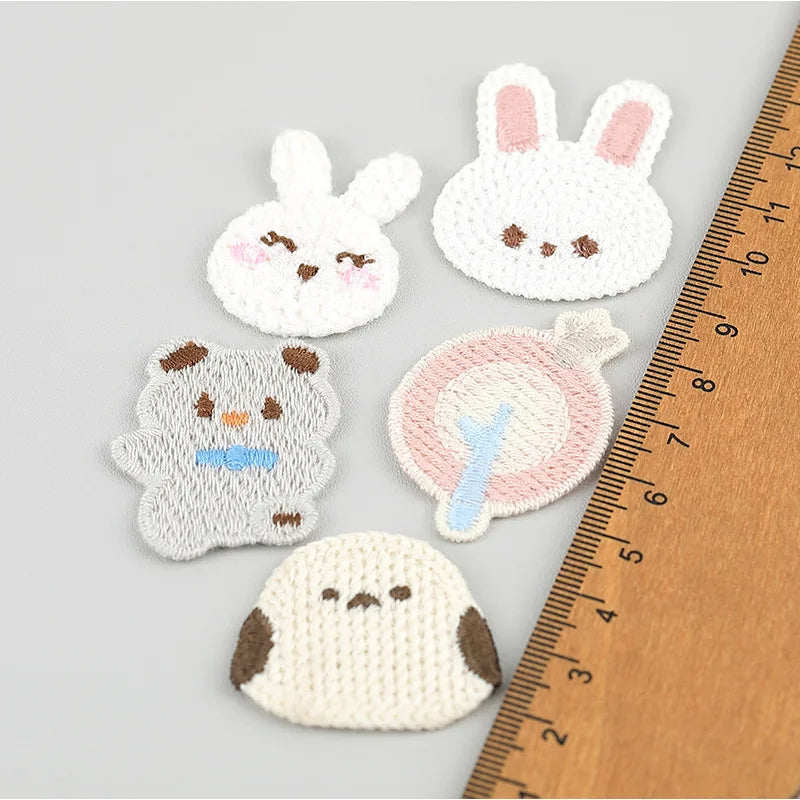 20pc Cartoon Embroidered Fabric Patch Hair Woolen Sweater Accessories