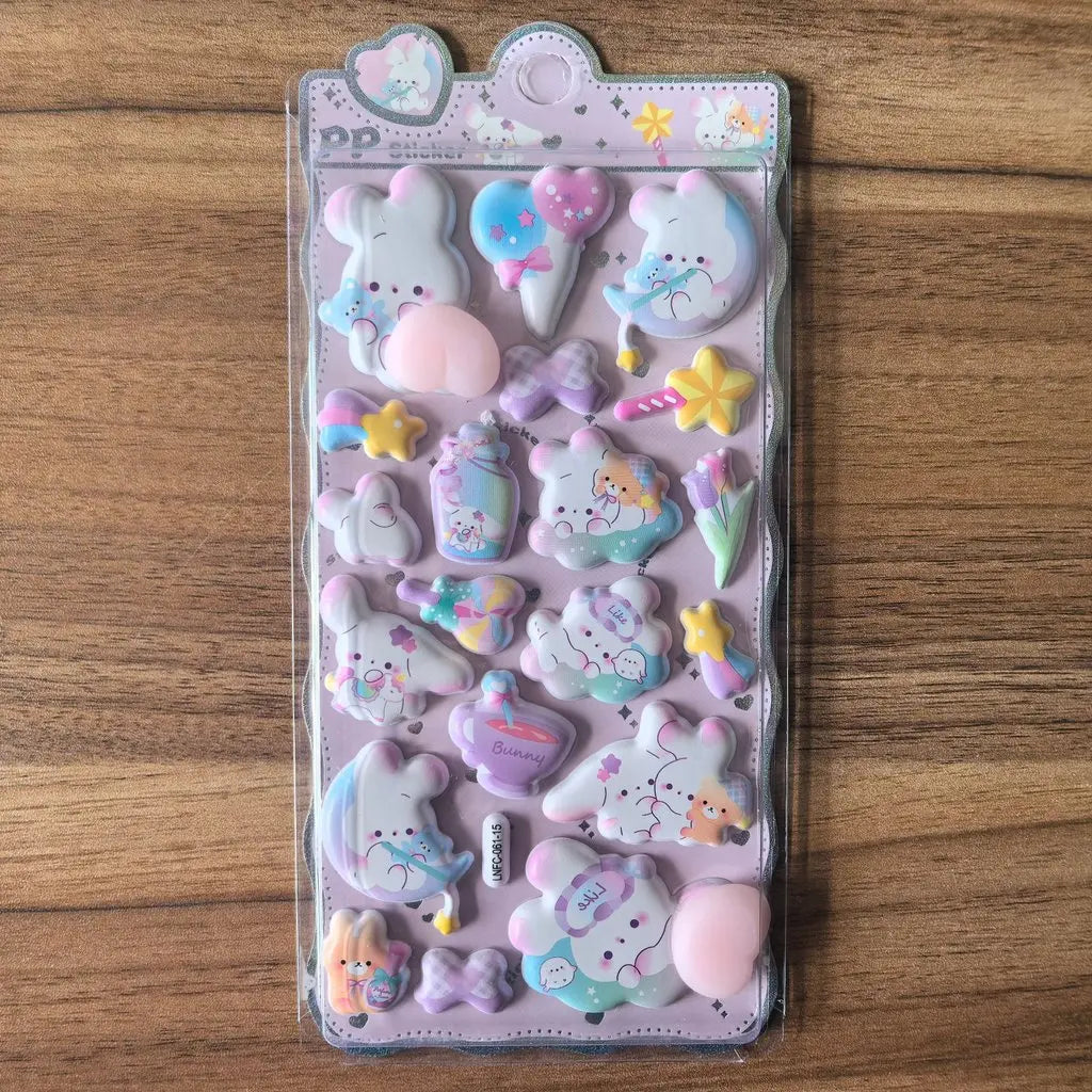Cute Cartoon PP Sticker (1 Pcs) - 3D Embellishment for Decoration
