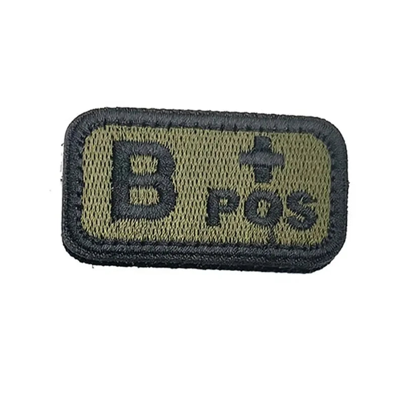 Blood Type Badges Fabric Applique Embroidery Hook and Loop Patches,Military Tactical Patch