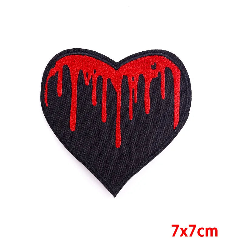 Rose Skull Embroidery Patch Punk Skull Patch Jackets Backpack Hats Sew DIY Iron On Patches For Clothing