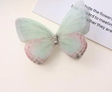 20pcs Double Sweet Butterfly Appliqued 3D Simulation Mesh Dreamy Bouquet Patch