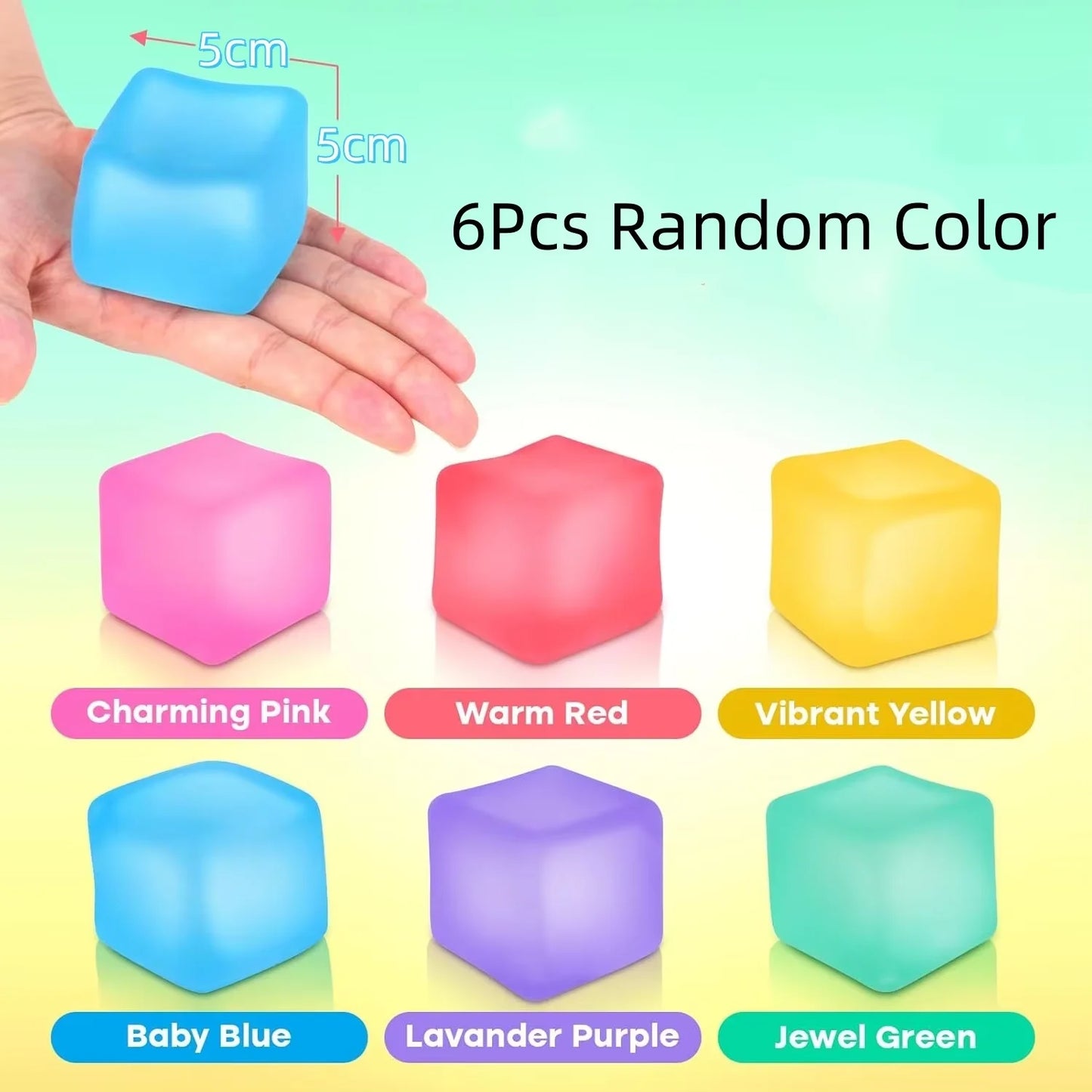 Stress Cube Squishy Fidget Toys for Relaxation High Density Gel Filled Fidgets Calming Toys