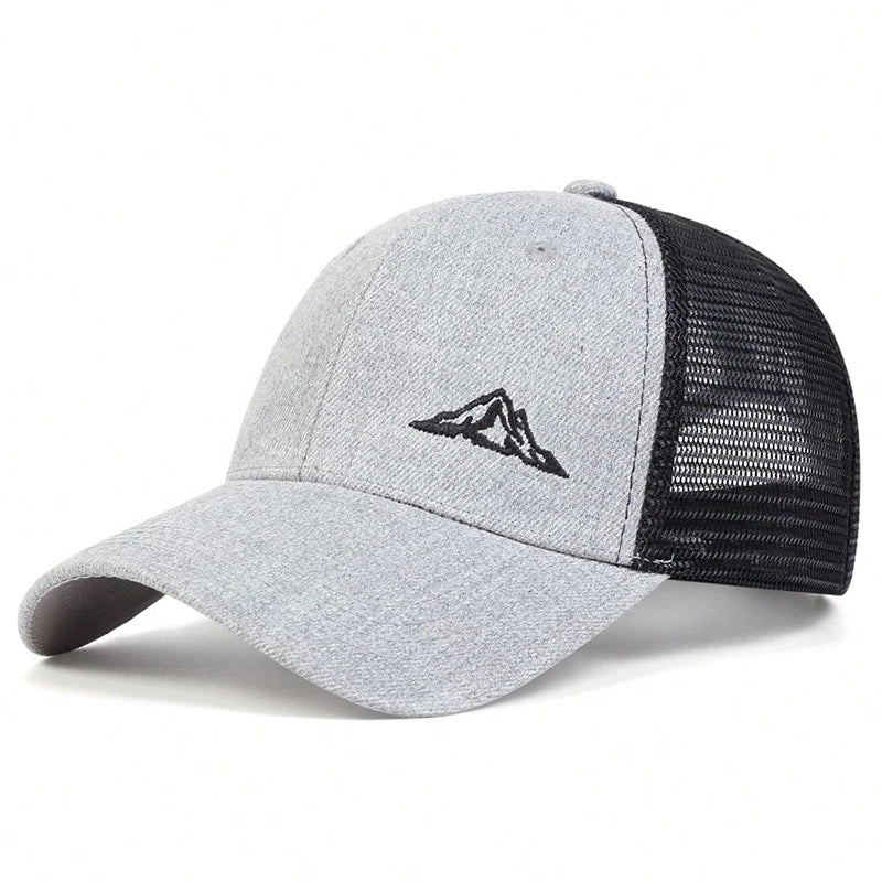 Unisex Mountain Embroidered Mesh Baseball Cap – Adjustable Hat