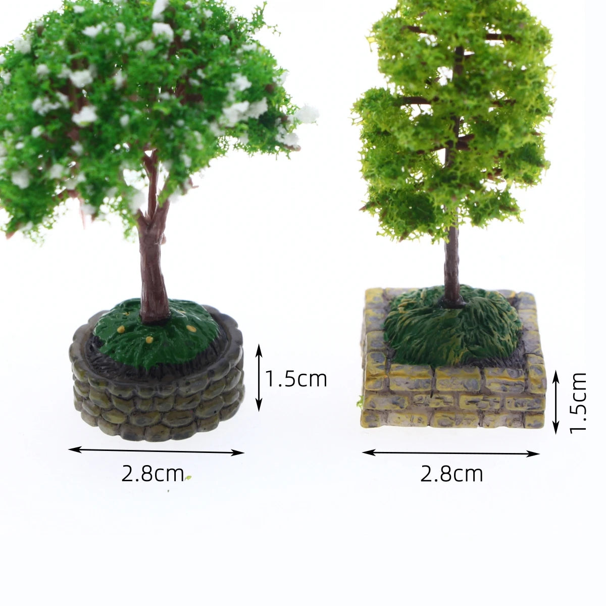 Dollhouse Miniature Flower Tree Fruit Tree With Plastic Base Micro Landscape