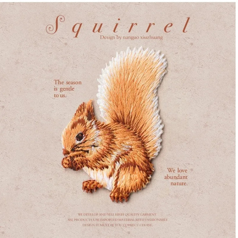 Cute Squirrel Embroidered Animal Patch DIY Bag Mobile Phone Case Clothing Patch