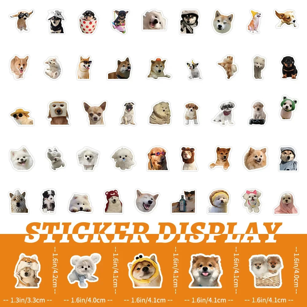 10/100/1000Pcs Funny Dog Stickers Cartoon Cute Decals