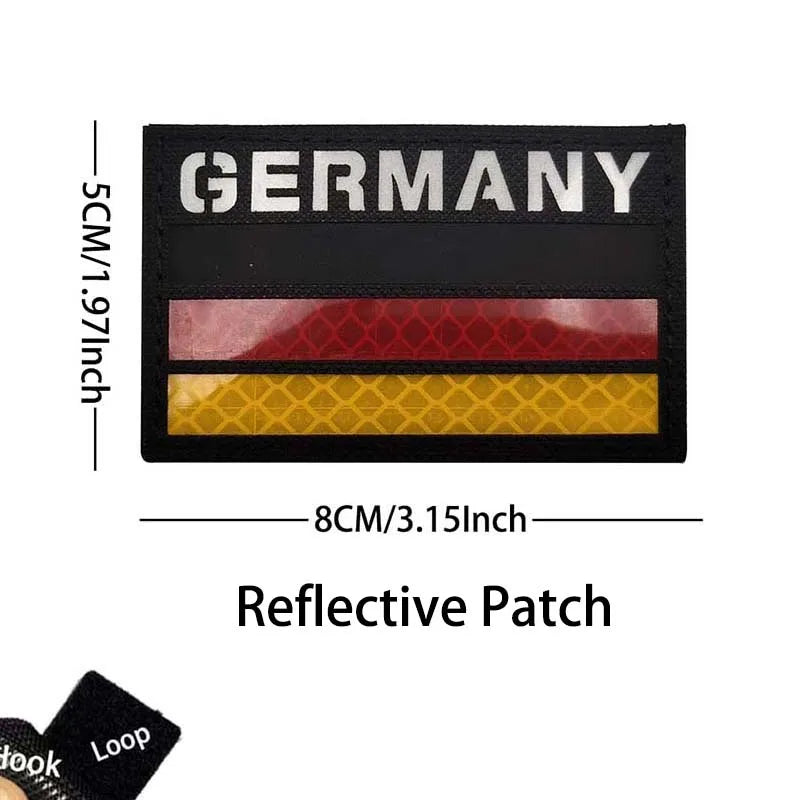 Germany Flag Morale Emblem German Eagle DEU Patches Reflective Infrared IR Badges