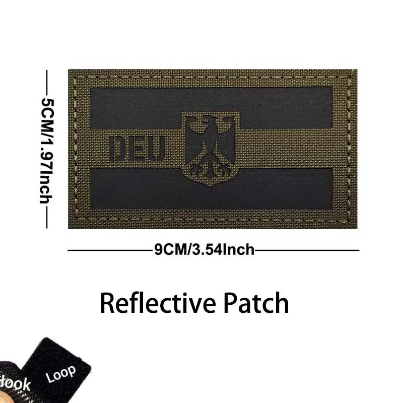 Germany Flag Morale Emblem German Eagle DEU Patches Reflective Infrared IR Badges