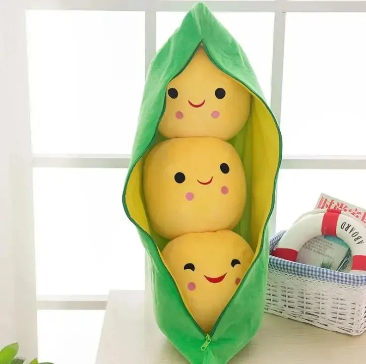 Cute Pea Plush Toy – Soft Baby Pillow Doll