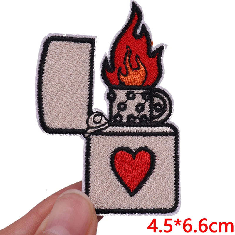 Good Vibes/Positive Letter Slogan Embroidered Patches DIY Personality Cartoon Patch Iron On Patches For Clothing