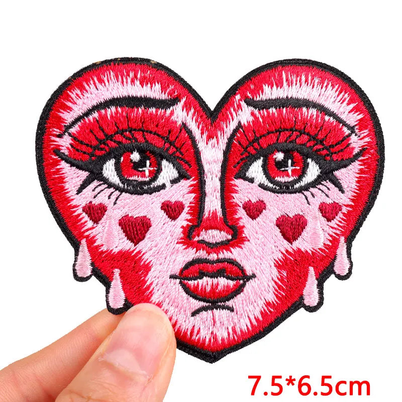 Good Vibes/Positive Letter Slogan Embroidered Patches DIY Personality Cartoon Patch Iron On Patches For Clothing