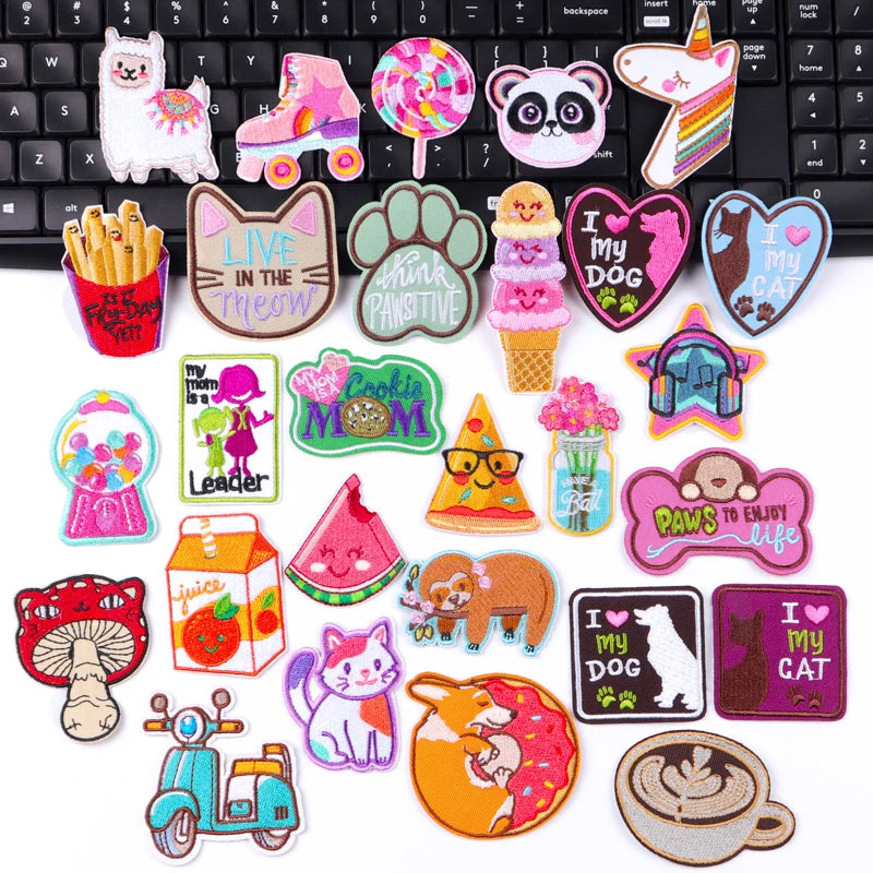 Cartoon/Food Patch Small Animal Embroidery Patches On Clothes DIY Iron On Patches For Clothing