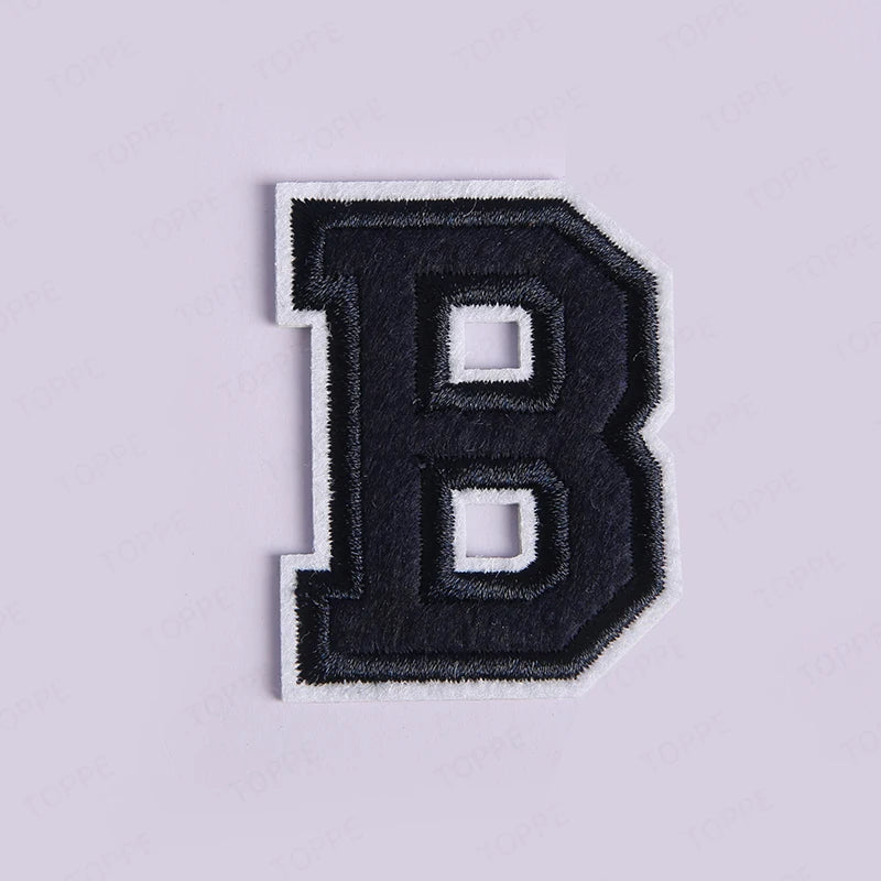 Navy Blue Letter Iron On Patch Applique DIY Alphabet Embroidered Patches For Clothing