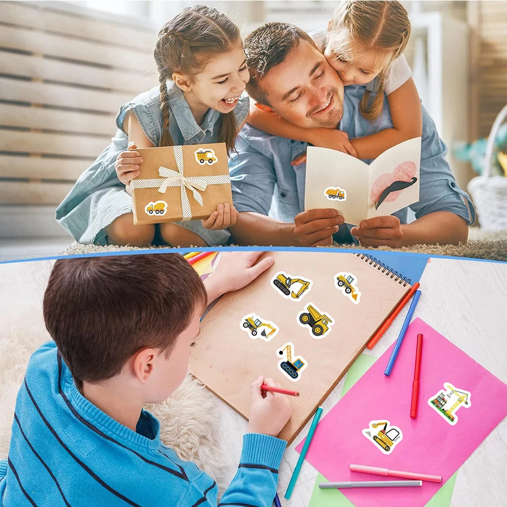 500Pcs Construction Vehicle Sticker Roll For Kids Reward Encourage Sticker