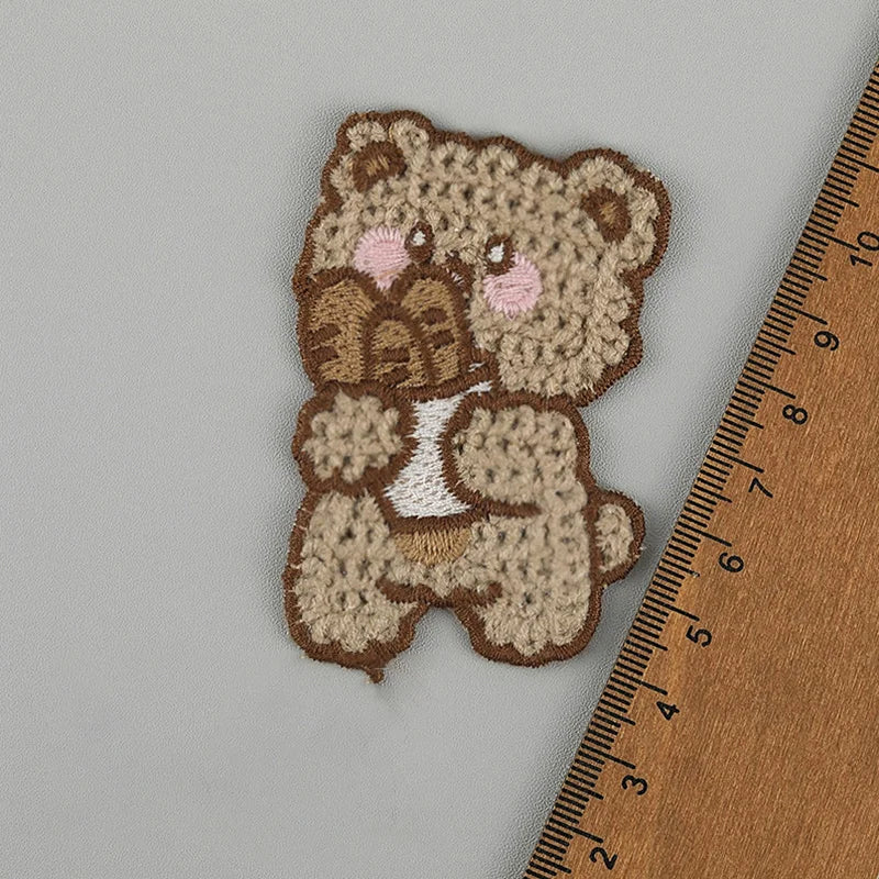 5pc Cartoon Little Rabbit Bear Love Cloth Sticker DIY Phone Case Decoration Cloth Patch