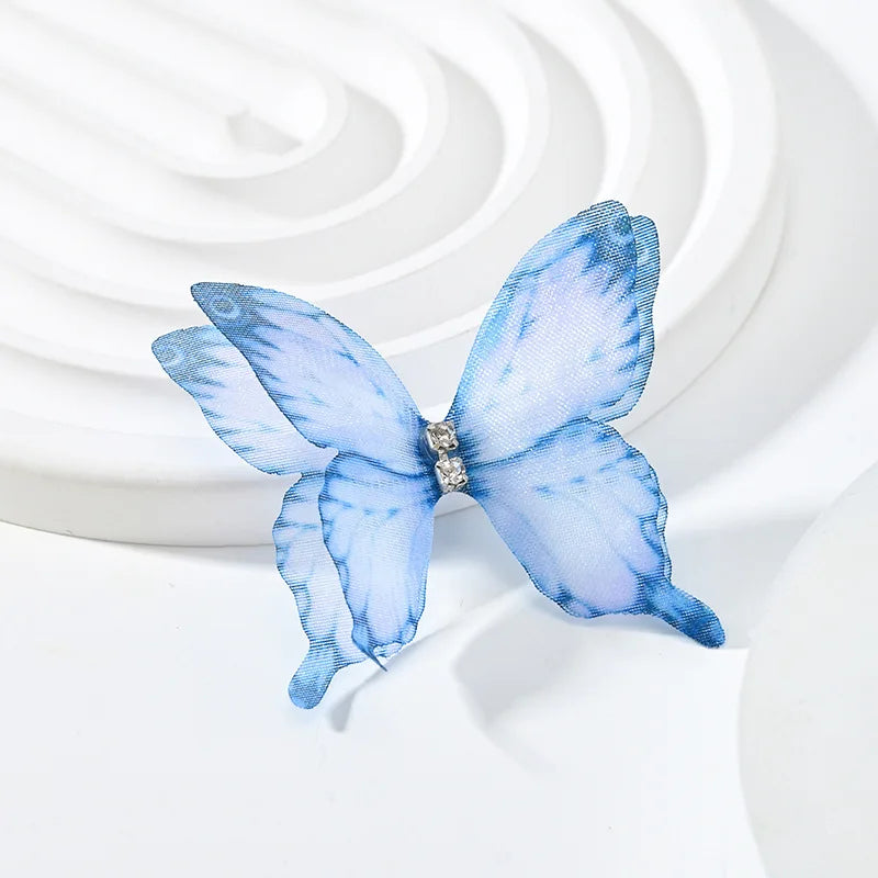20pcs Double Sweet Butterfly Appliqued 3D Simulation Mesh Dreamy Bouquet Patch