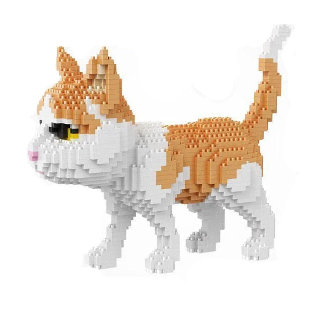 Built Four Styles of Expressive Micro Particle Mini Cat Building Blocks