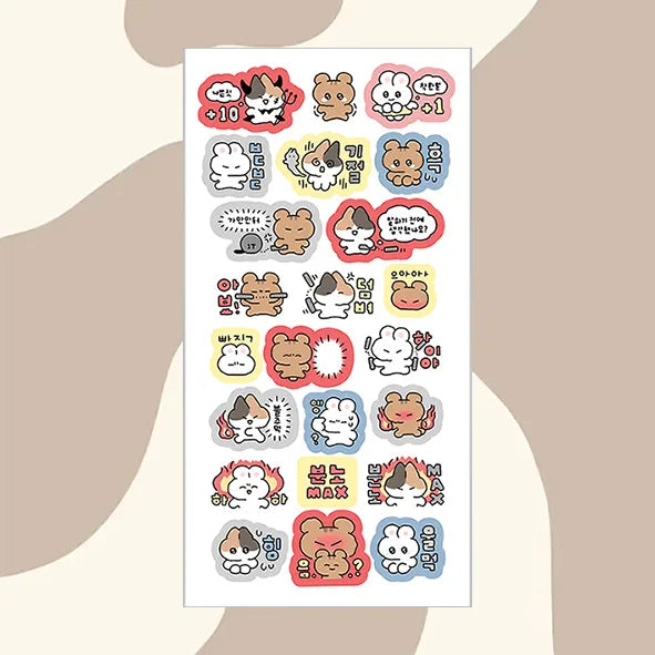 Cartoon Graffiti Teddy Bear Rabbit Stickers Korea Handbook Diary Decorative Stickers
