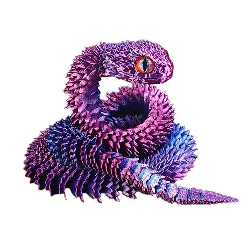 3D Printed Snake Movable Joint Fidget Toy Figurine Simulation Snake Office Desktop Ornament