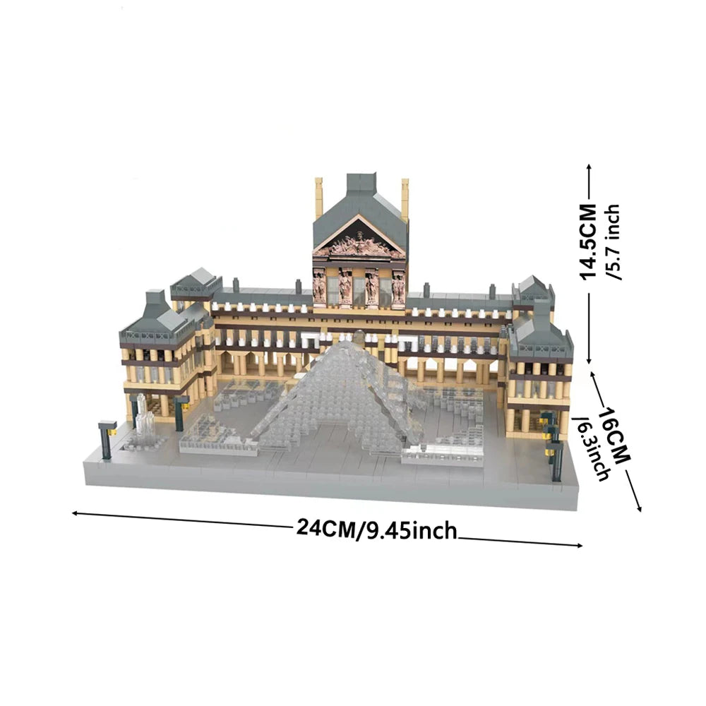 Louvre Micro Mini Building Blocks for Adult, Architecture Toys Set