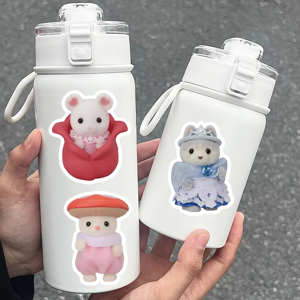 55pcs Calico Critters Stickers Laptop Scrapbook Decoration Graffiti Waterproof Sticker