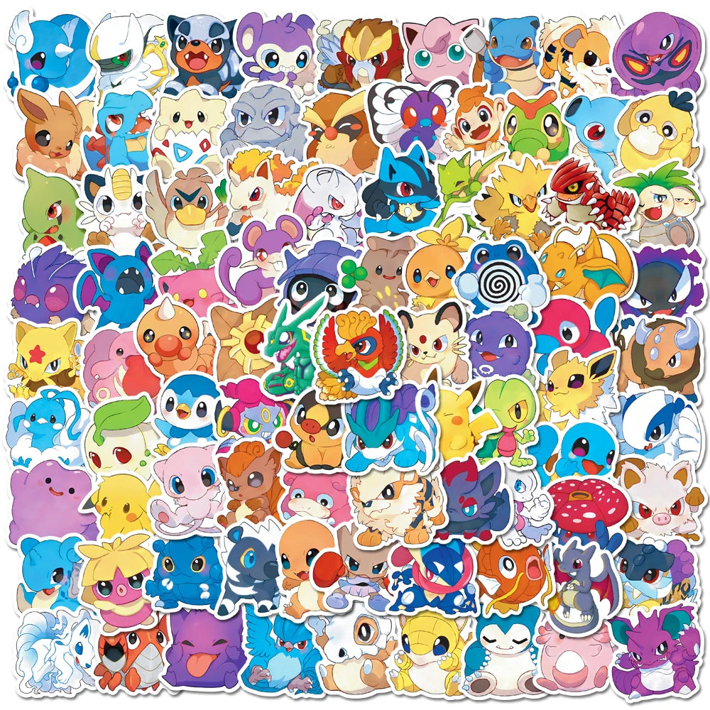 50/100pcs Pokemon Stationary Waterproof Cute Sticker