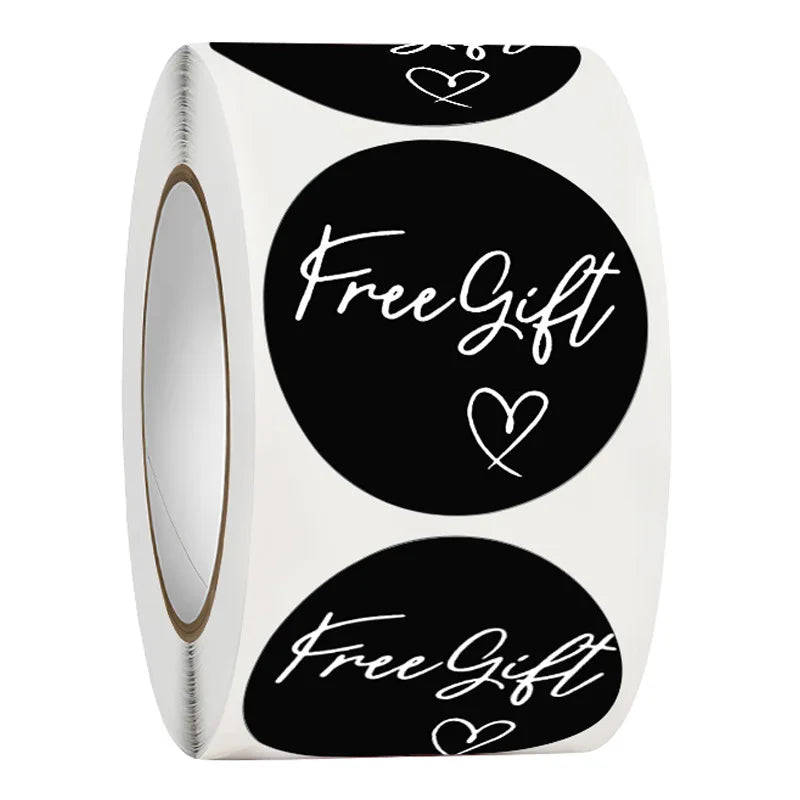 100-500pcs Free Gift Letters Labels Sticker Stationary Supplies Pink Thank You Sticker