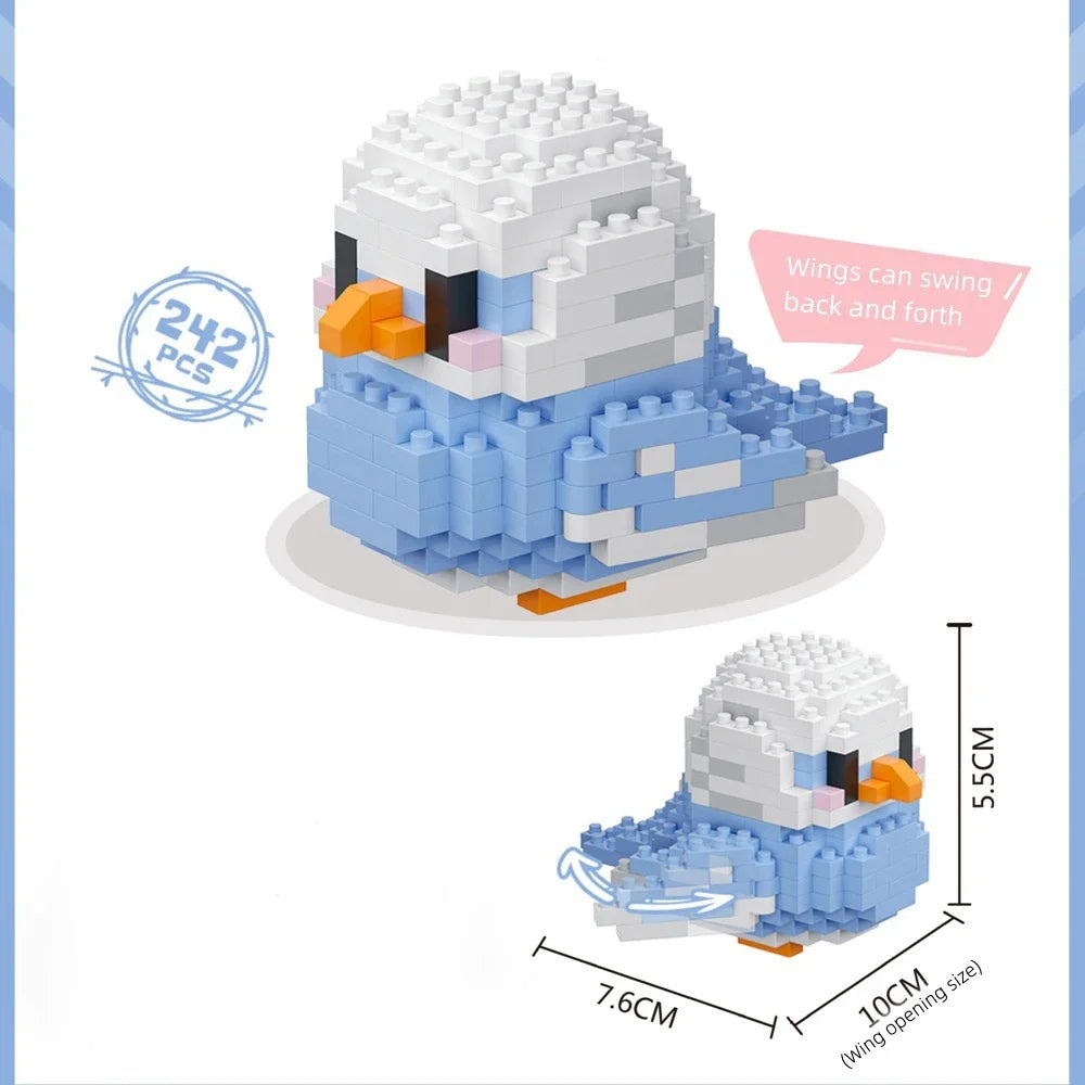 Colorful Parrot Micro Mini Building Blocks Assembly Toys 3D Model Bricks for Birds Funs Hands-on Ability Gift
