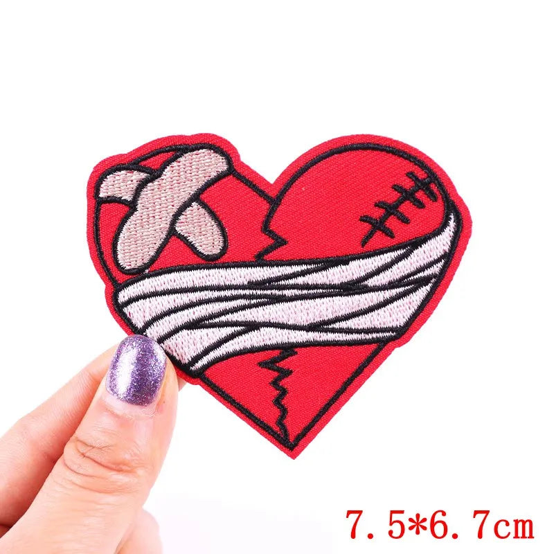 Good Vibes/Positive Letter Slogan Embroidered Patches DIY Personality Cartoon Patch Iron On Patches For Clothing