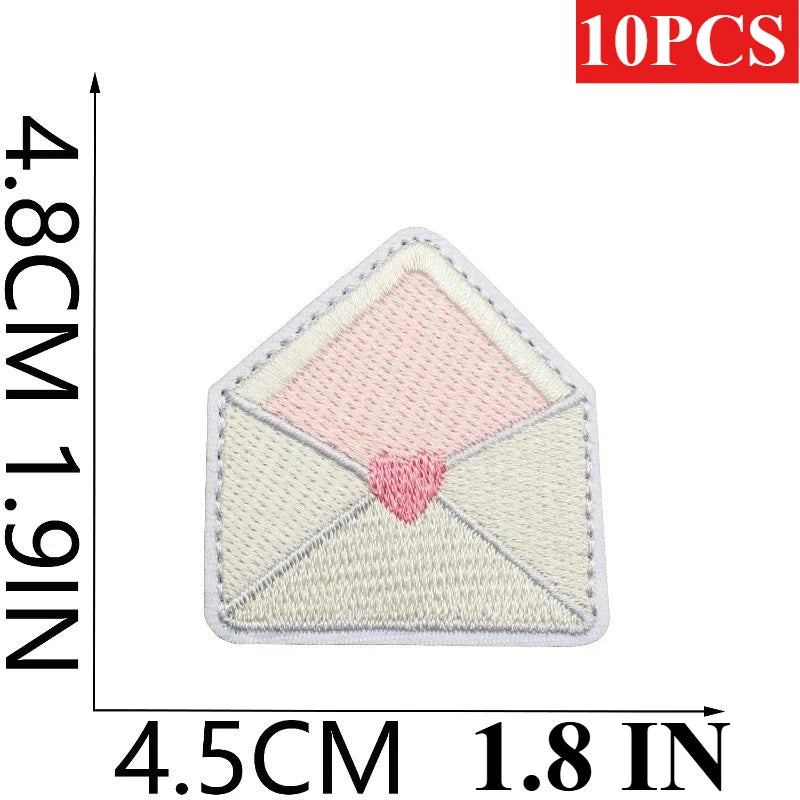 10PCS Bulk Love Letter Embroidery Cloth Pink Couple Clothing Decorative Patch