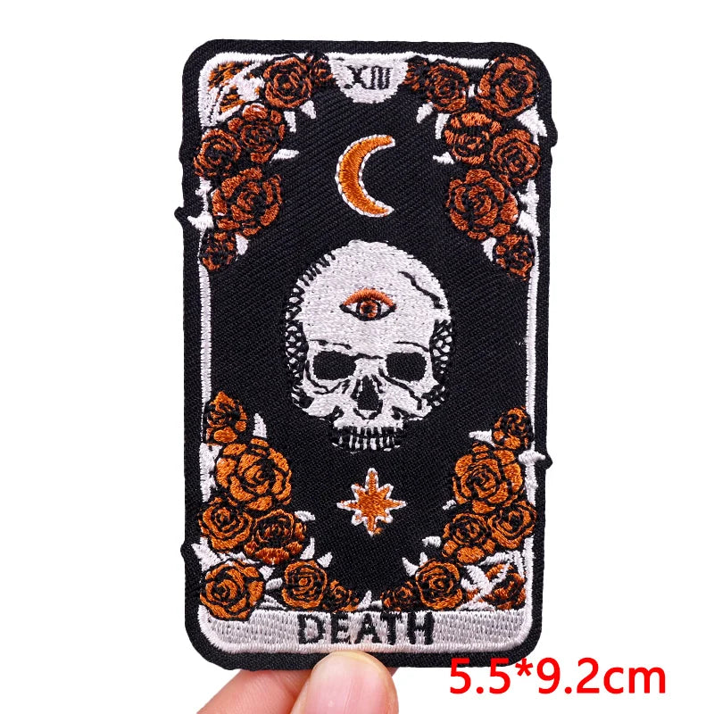 Rose Skull Embroidery Patch Punk Skull Patch Jackets Backpack Hats Sew DIY Iron On Patches For Clothing
