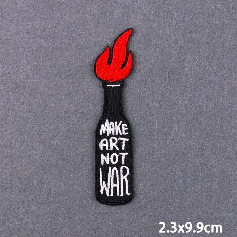 Warning Letters Embroidery Patches For Jeans Good Vibes Iron On Patch Thermoadhesive Patches For Clothes