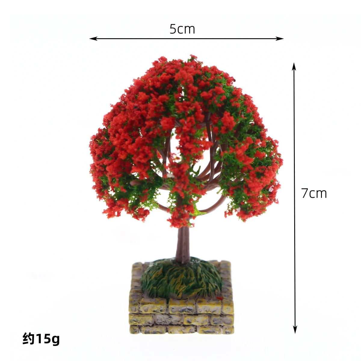 Dollhouse Miniature Flower Tree Fruit Tree With Plastic Base Micro Landscape