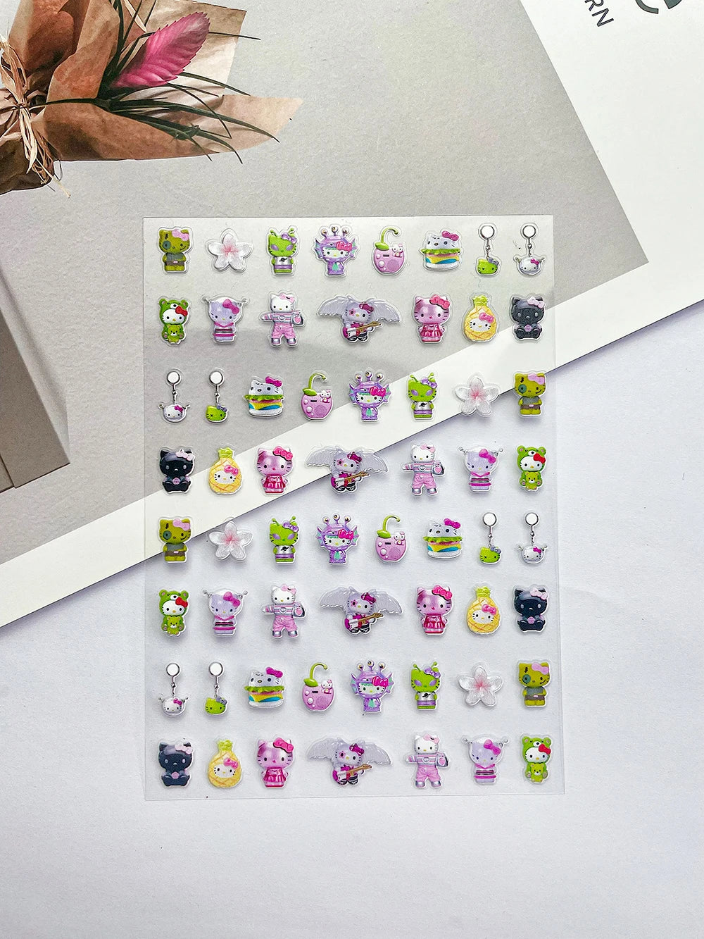 Sanrio Press On Nails Stickers Y2K Punk 3D DIY Scrapbook Nails Stickers