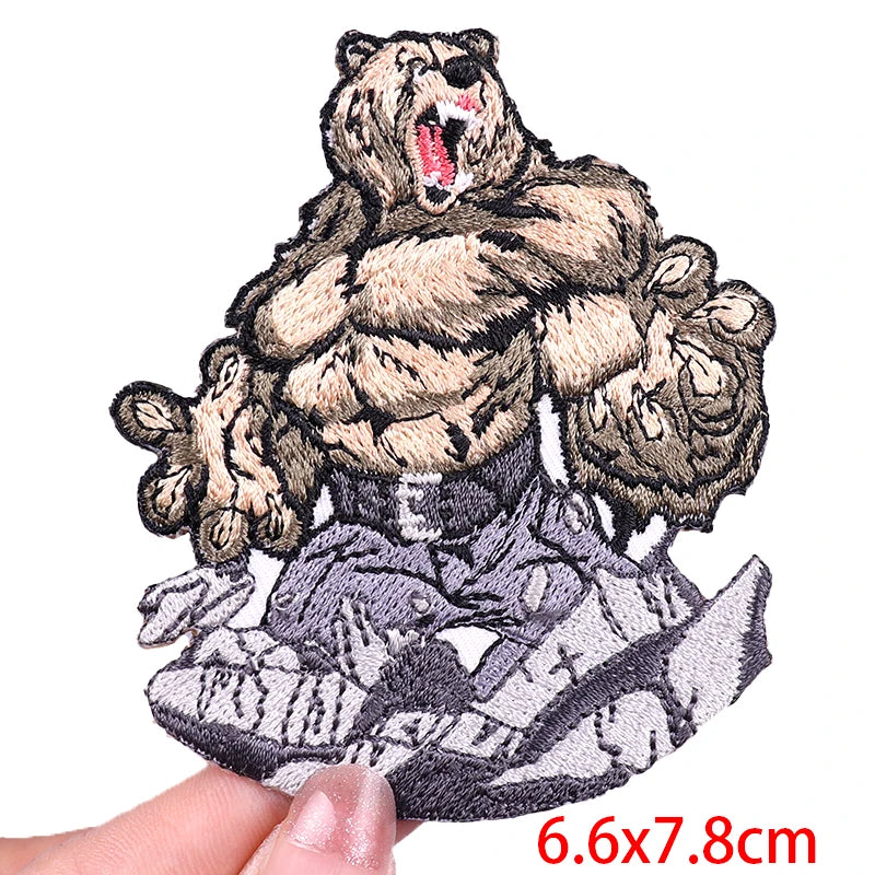 Muscle Animal/Rock Sports Embroidery Patch Iron On Patches For Clothing