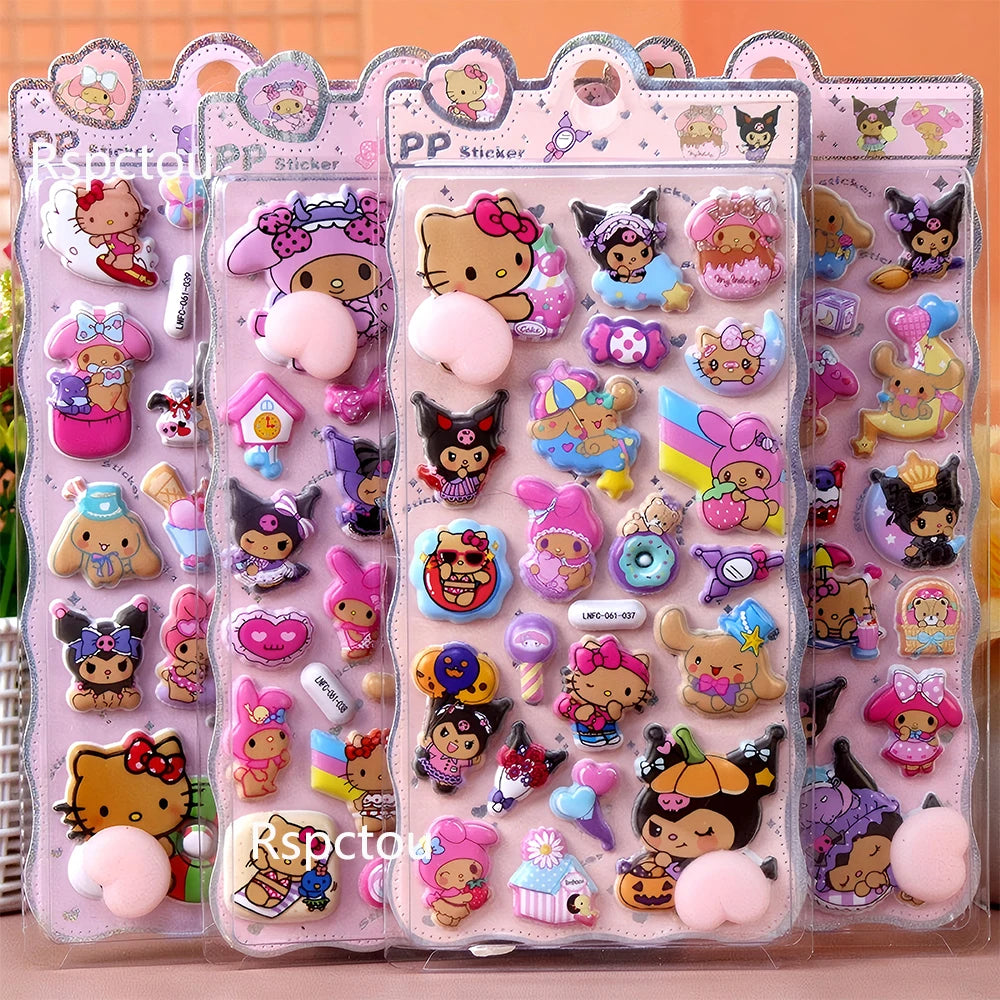 Sanrio Soft Pinchable Buttock Bubble Stickers Cute Cartoon Sticker