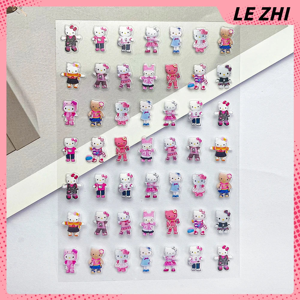 Sanrio Press On Nails Stickers Y2K Punk 3D DIY Scrapbook Nails Stickers