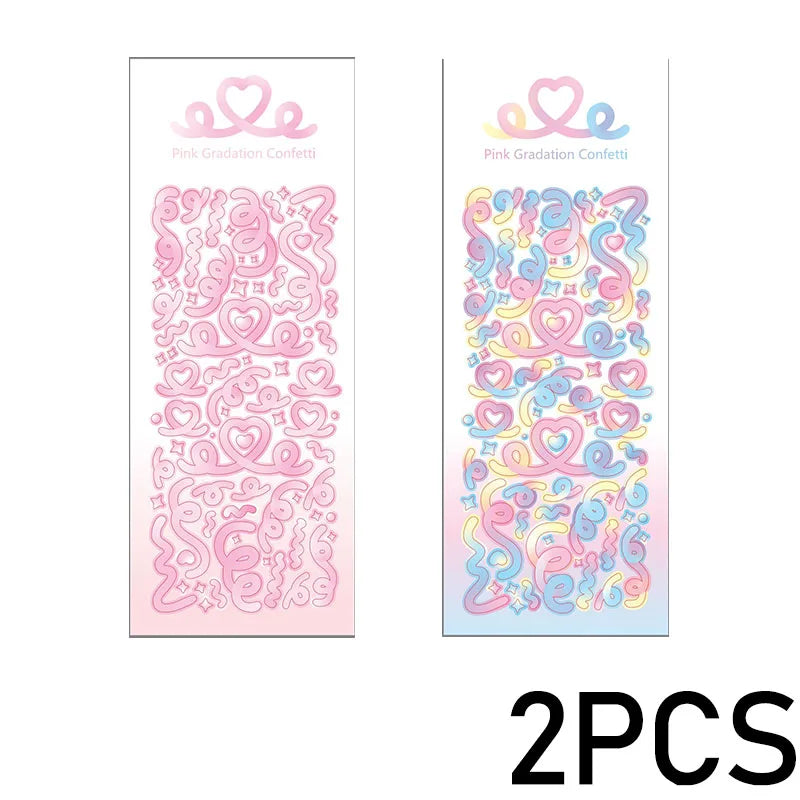 1PCS New Cute Kawaii Deco Stickers Korean Stickers Photocard Decor K-pop Decorative Top Loader Scrapbooking Stickers